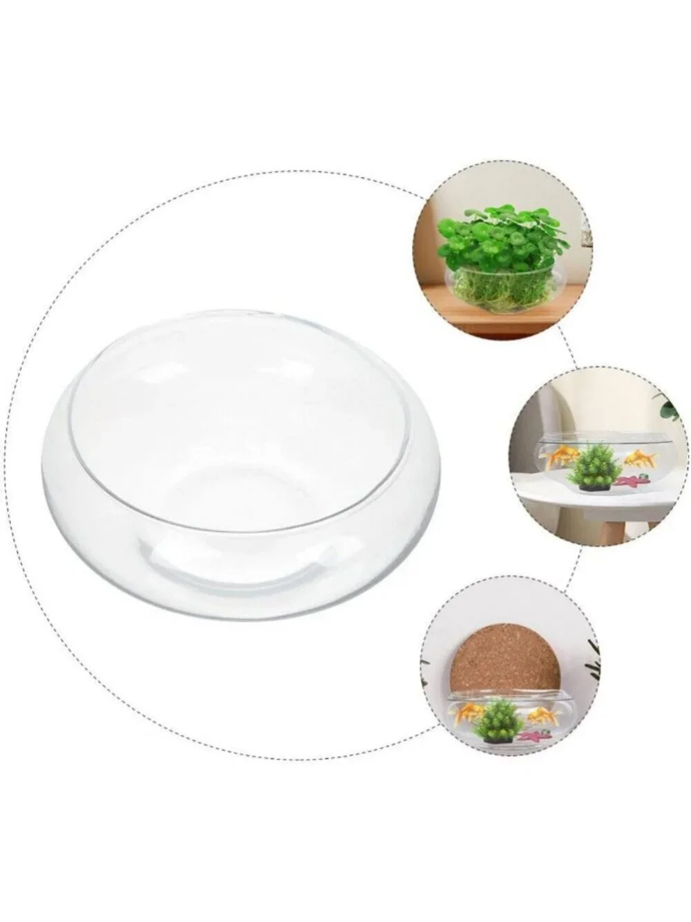 10-Inch Clear Glass Bowl - Large Round Planter for Plants, Centerpiece
